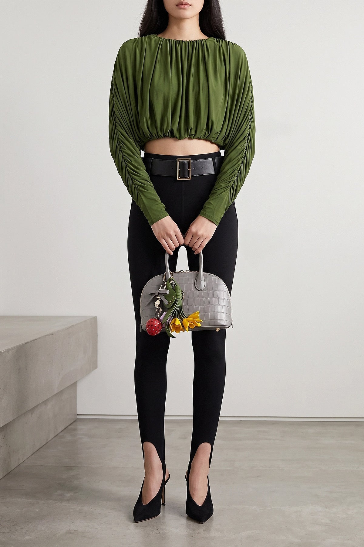 Croc Leather Mini Toast Handbag