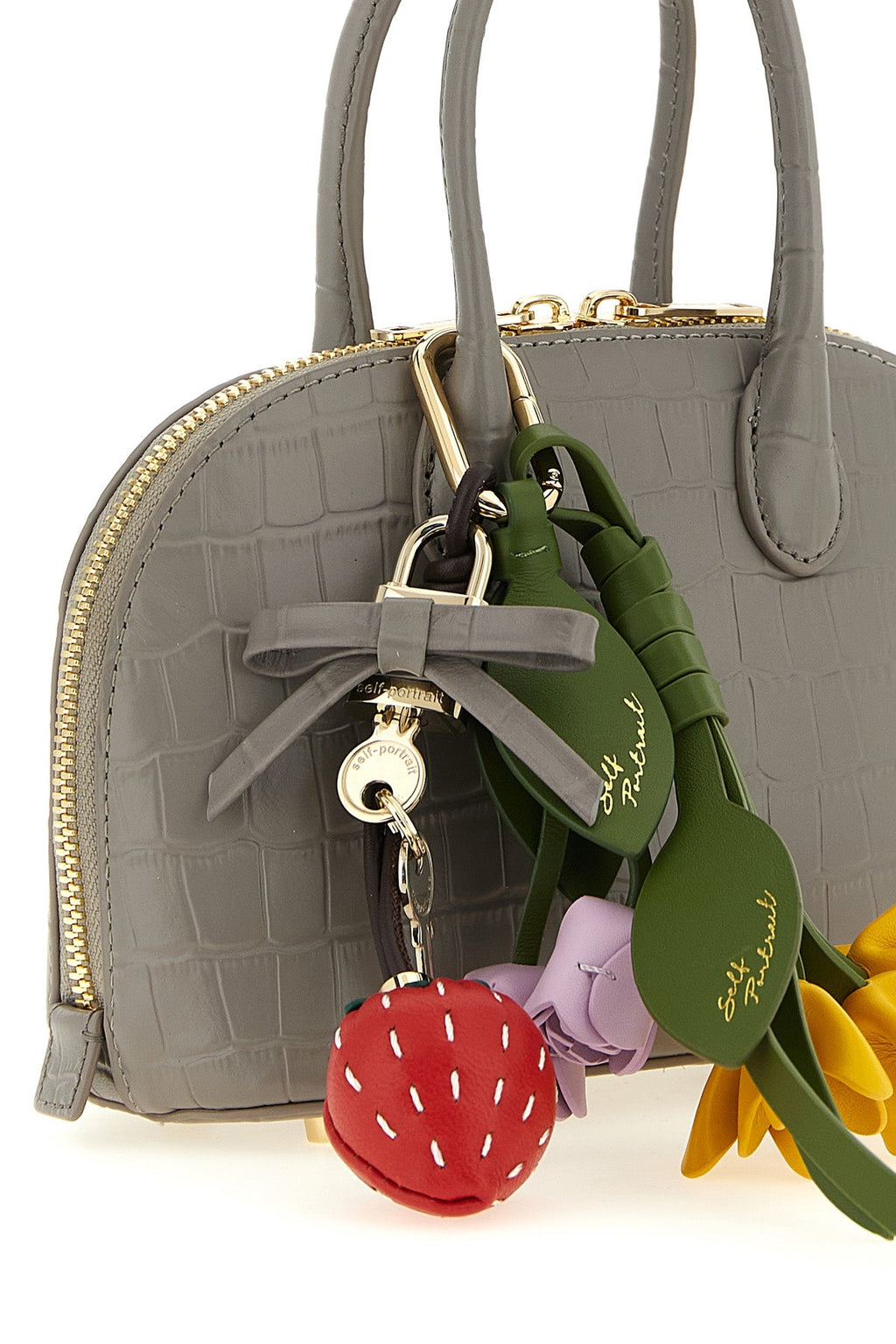 Croc Leather Mini Toast Handbag