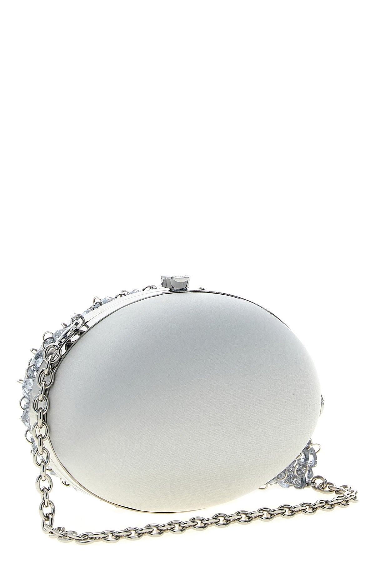 Self-Portrait Oval Clutch with Crystal Mesh