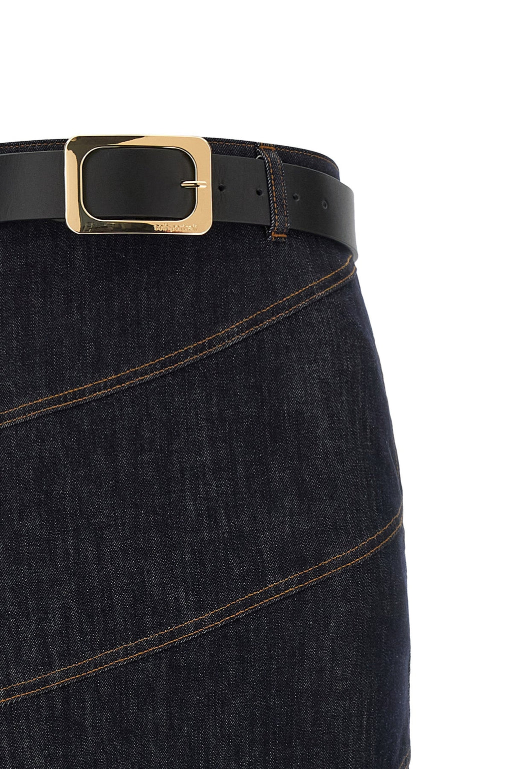 Skirt 'Indigo Denim Belted Midi'