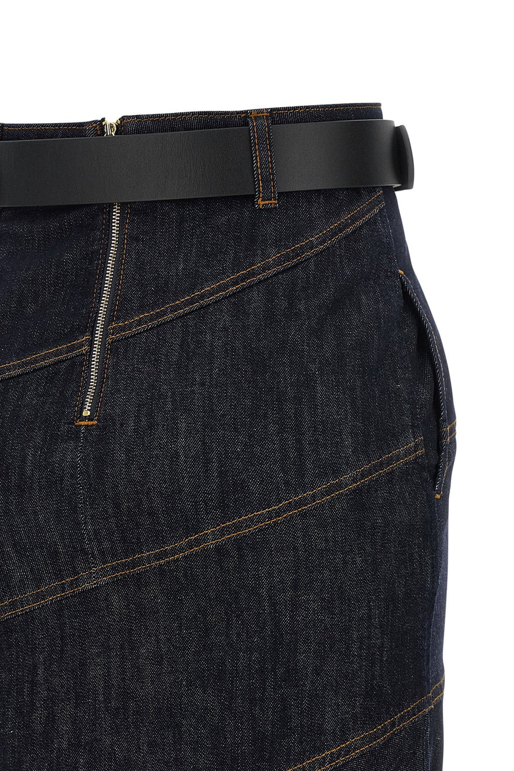 Skirt 'Indigo Denim Belted Midi'