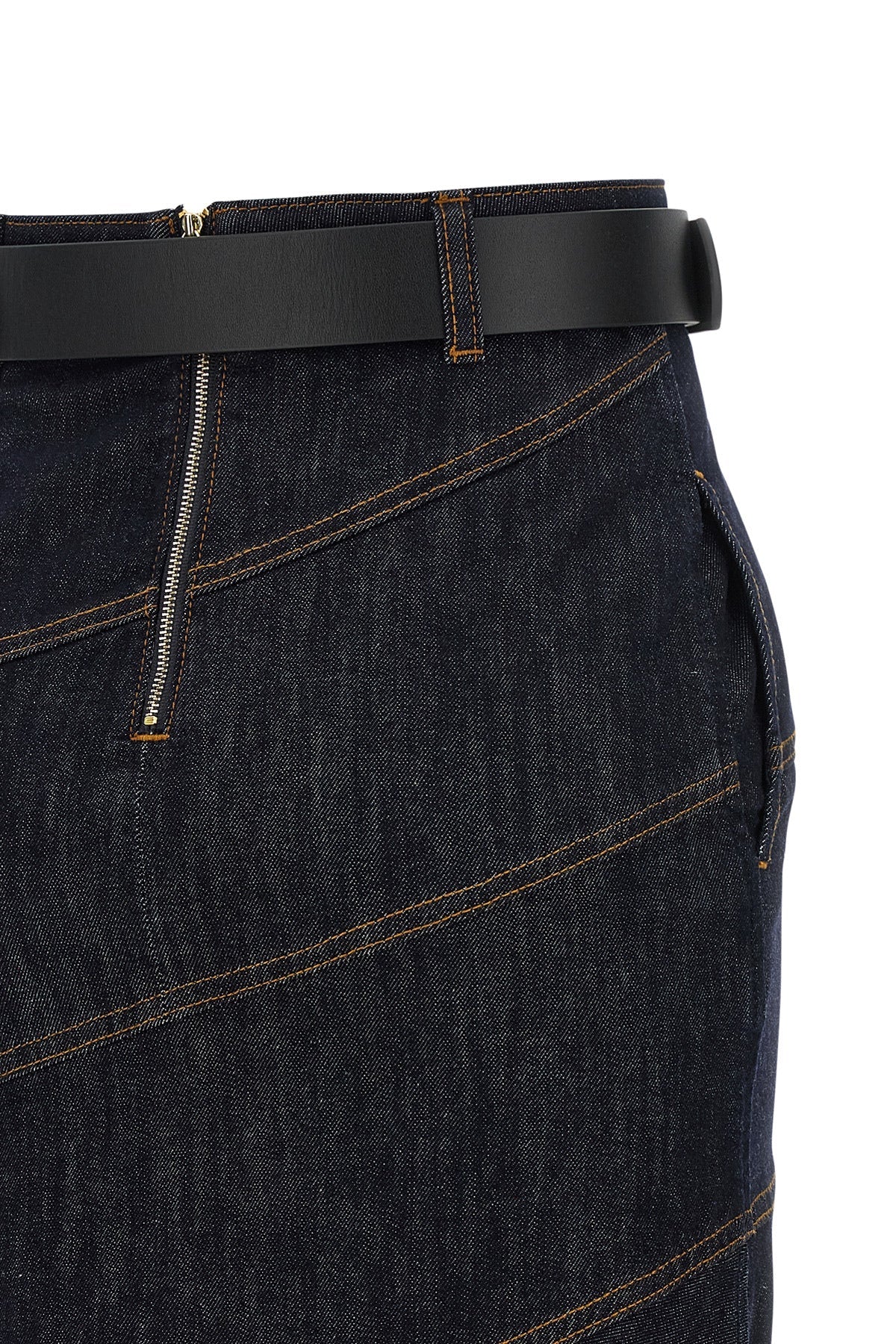 Skirt 'Indigo Denim Belted Midi'