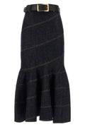Skirt 'Indigo Denim Belted Midi'