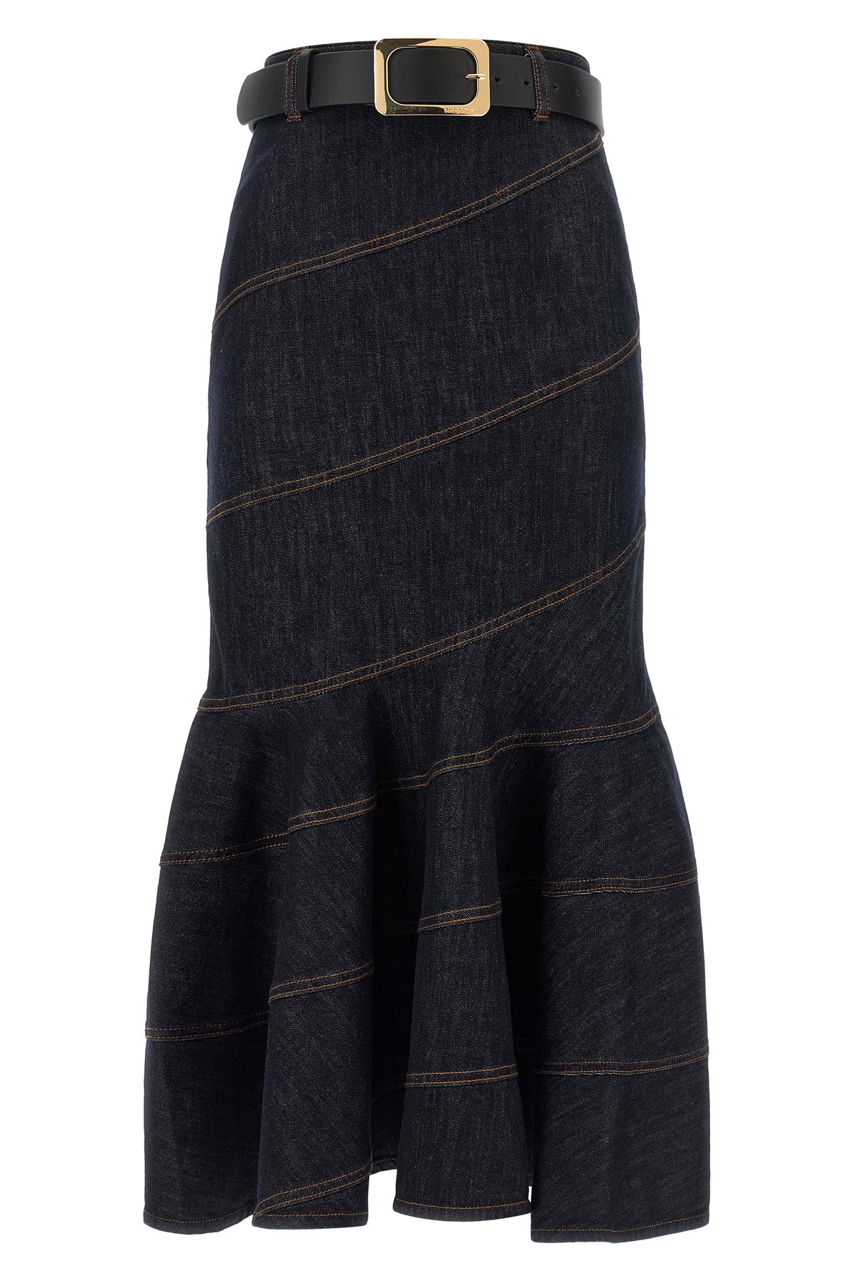 Skirt 'Indigo Denim Belted Midi'