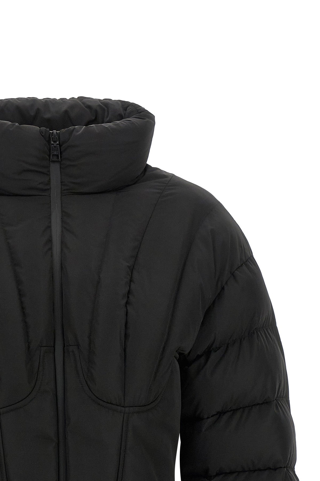 Bustier-Inspired Quilted Puffer Jacket