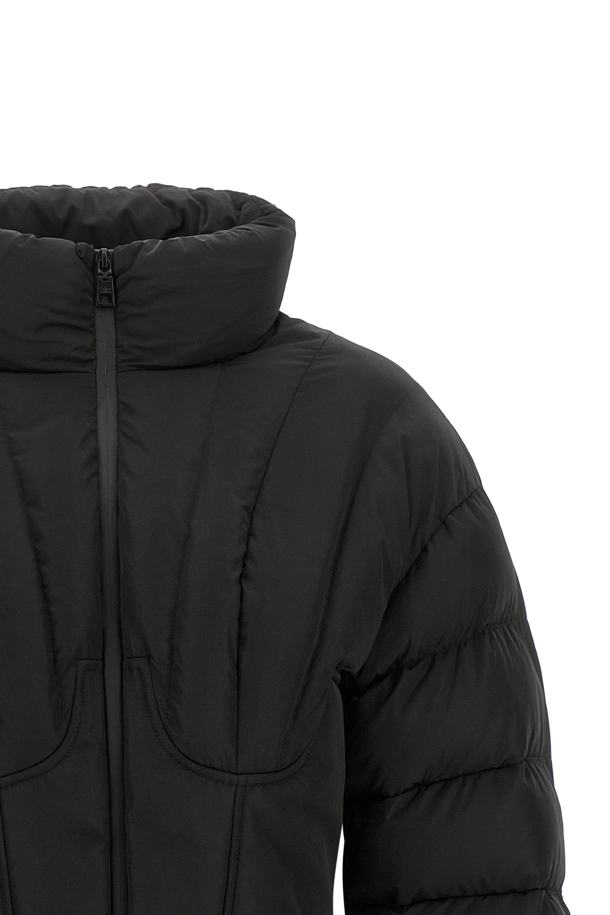 Bustier-Inspired Quilted Puffer Jacket