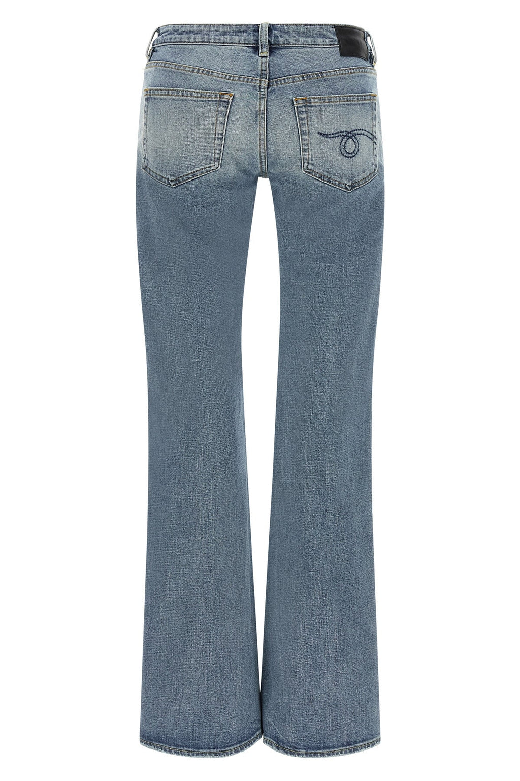 R13 Flared Jeans with Leather Patch