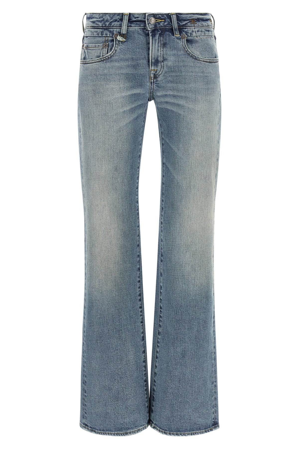 R13 Flared Jeans with Leather Patch
