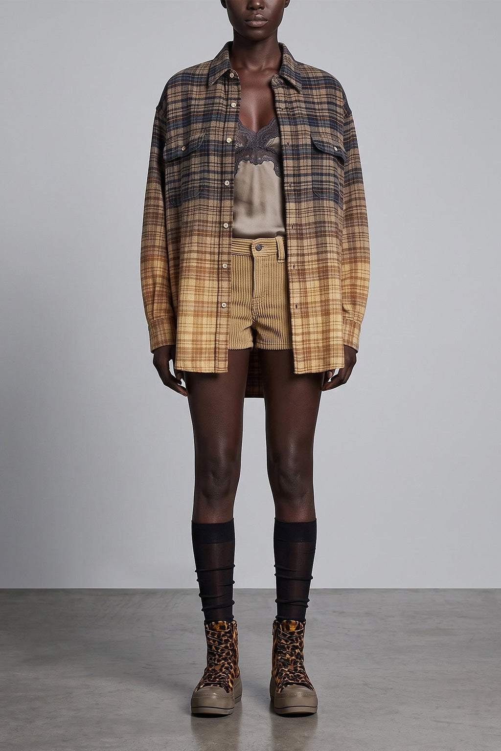 R13 Boyfriend Shirt with Dip-Bleach Gradient