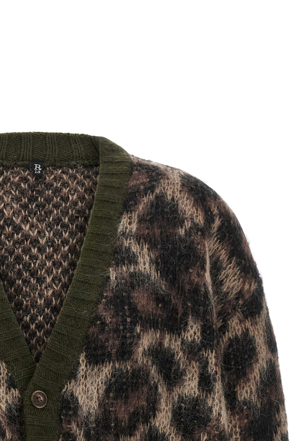 R13 Oversized Animal Print Cardigan