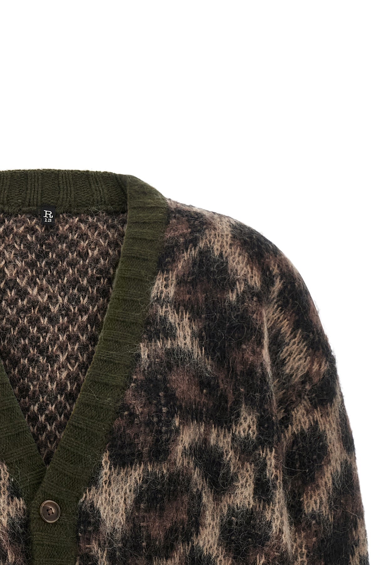 R13 Oversized Animal Print Cardigan