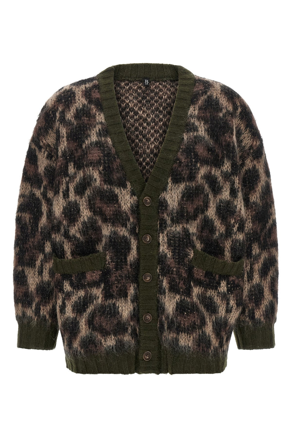 R13 Oversized Animal Print Cardigan