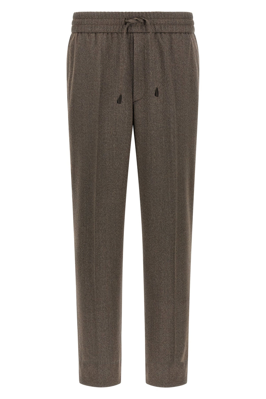 Brioni Melange wool trousers with drawstring