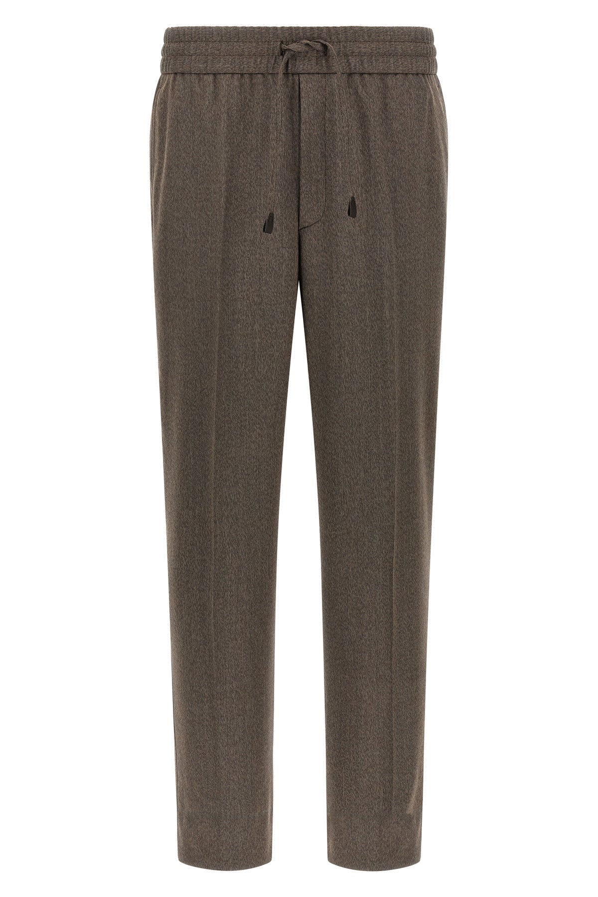 Brioni Melange wool trousers with drawstring