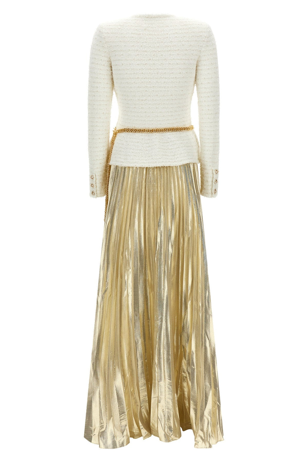 Long Dress with Pleated Skirt