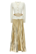 Long Dress with Pleated Skirt
