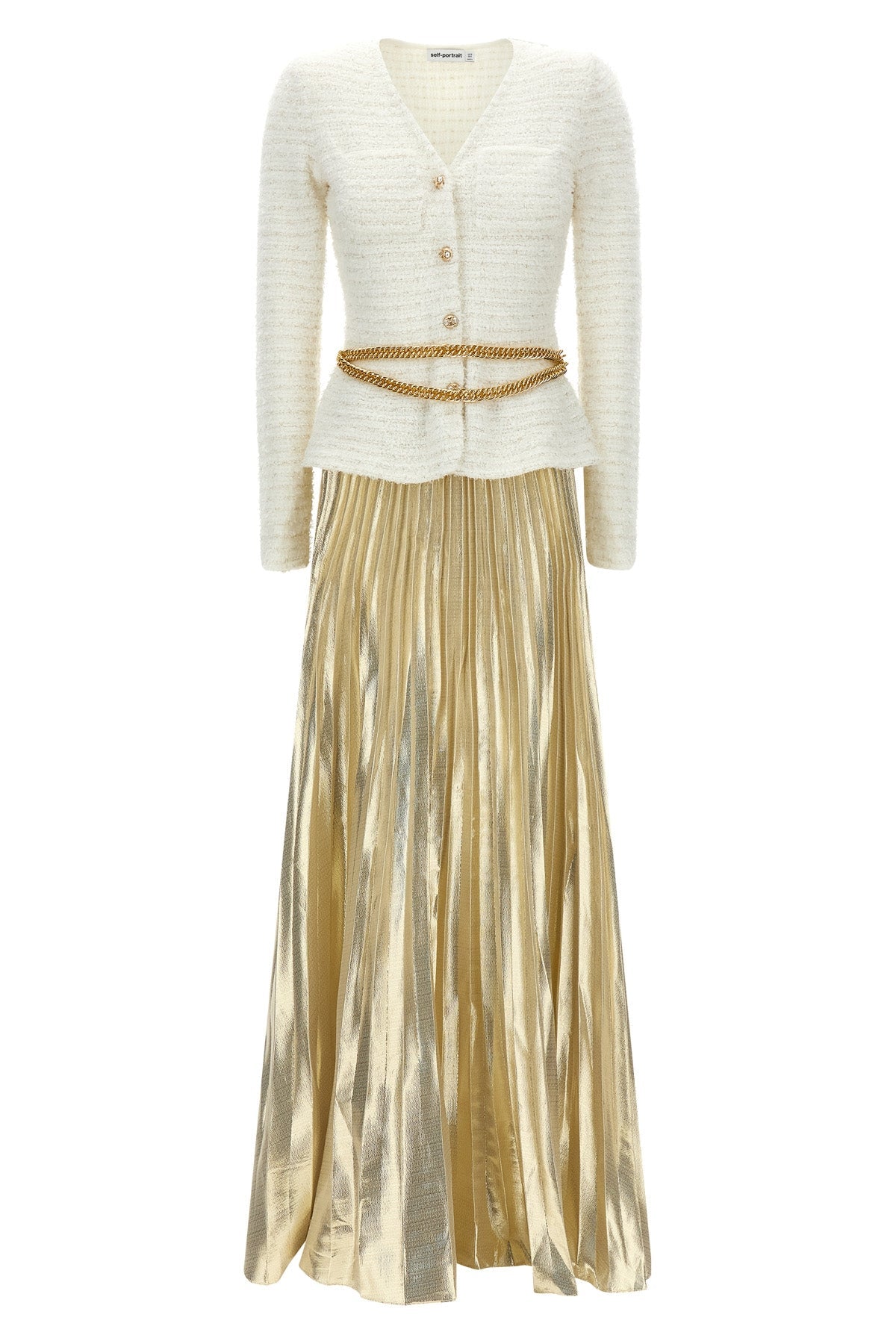 Long Dress with Pleated Skirt