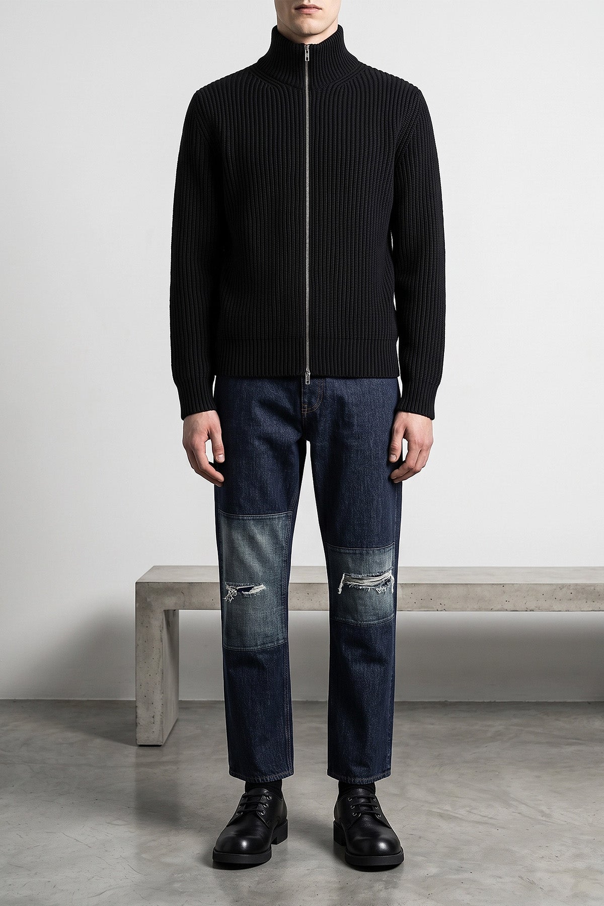 Patchwork insert jeans