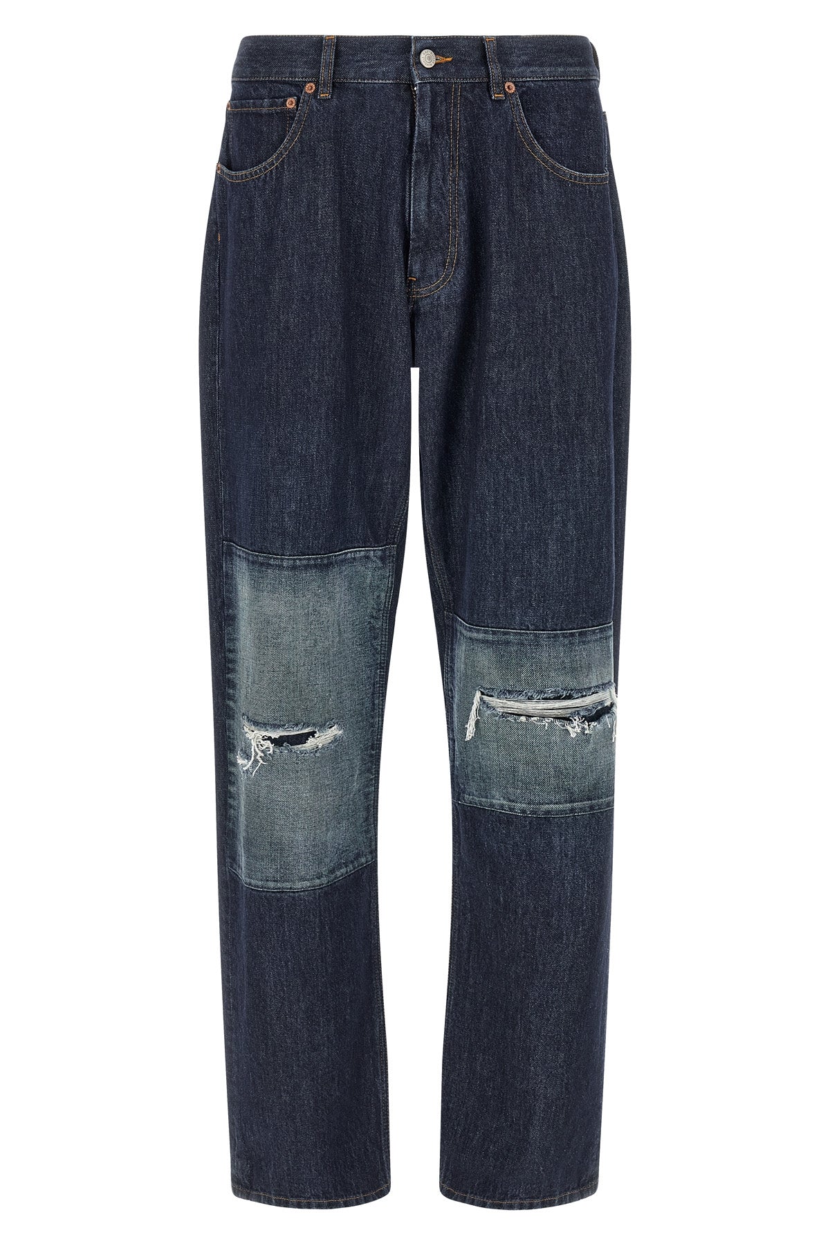 Patchwork insert jeans