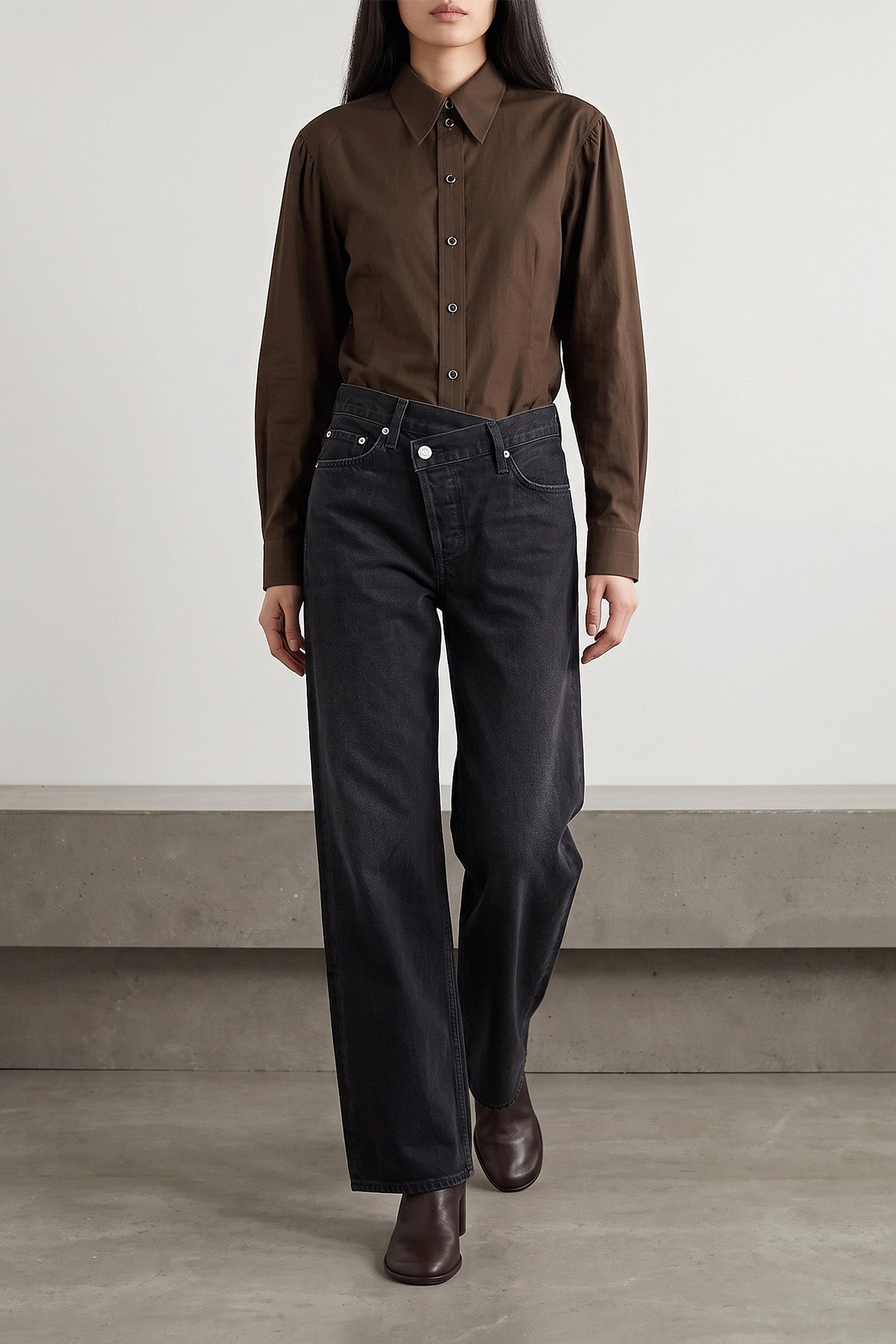 LEMAIRE Pointed Collar Silk-Blend Shirt