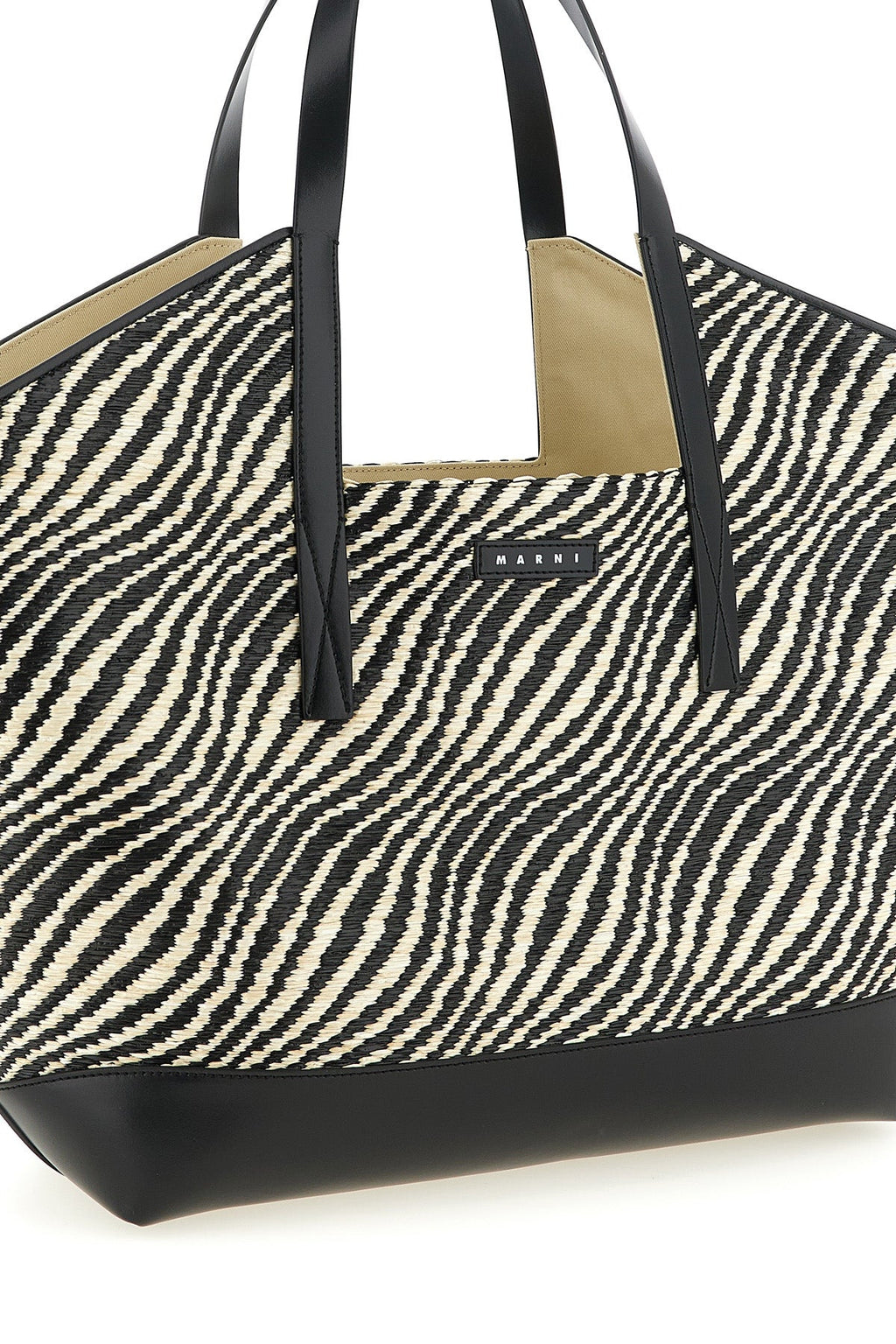 MARNI Shopping Bag Leather Logo Patch Detail