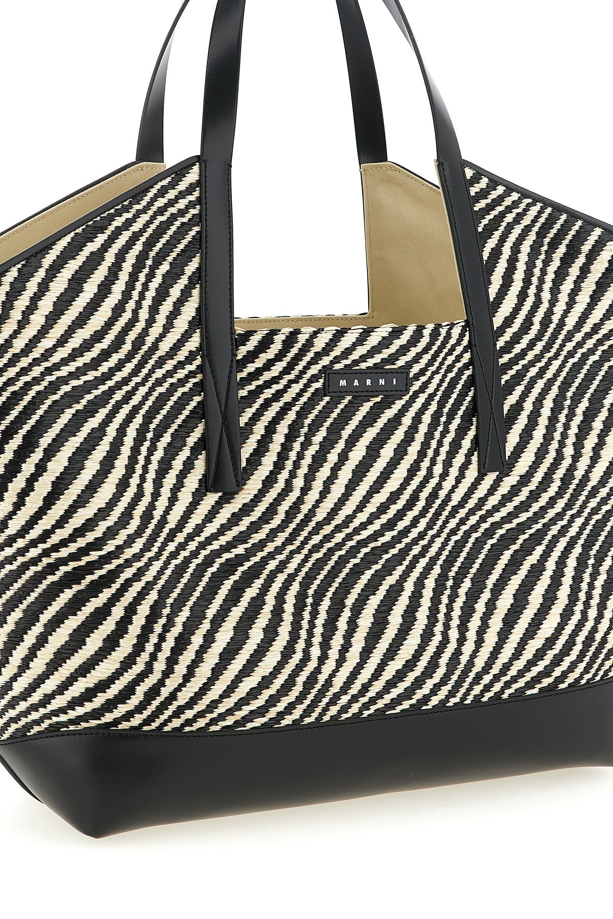 MARNI Shopping Bag Leather Logo Patch Detail