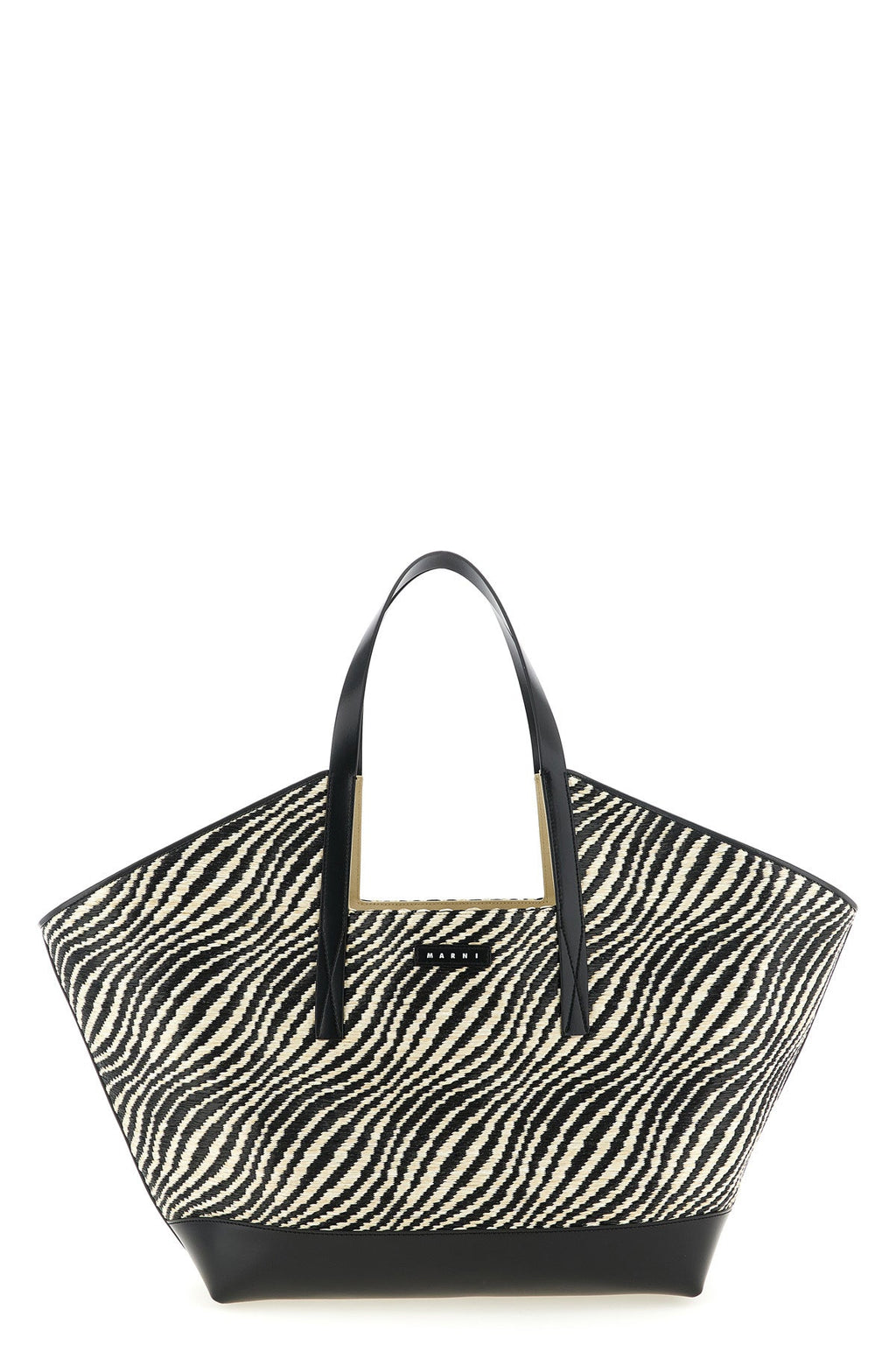 MARNI Shopping Bag Leather Logo Patch Detail