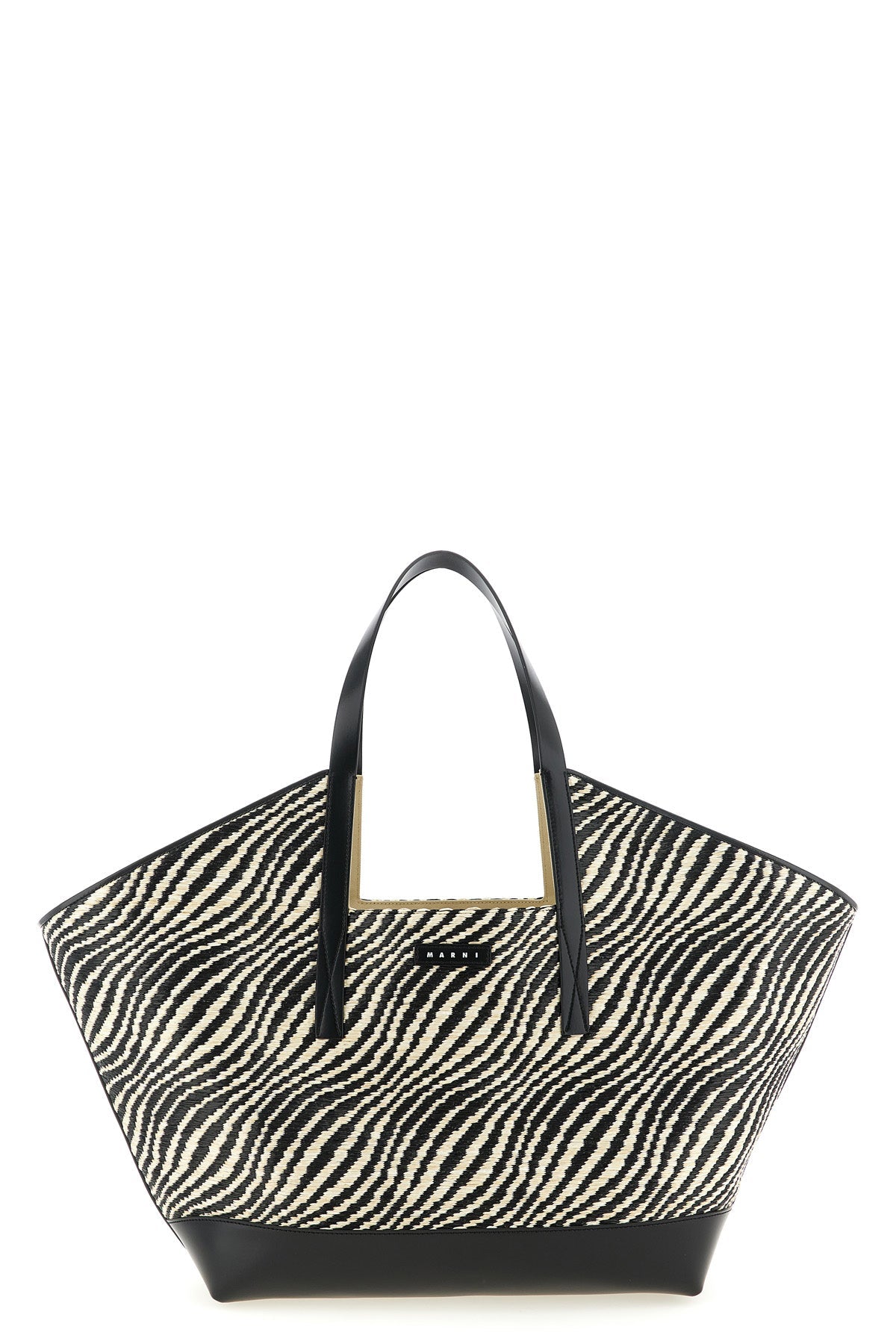MARNI Shopping Bag Leather Logo Patch Detail