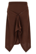 Asymmetric Buttoned Skirt