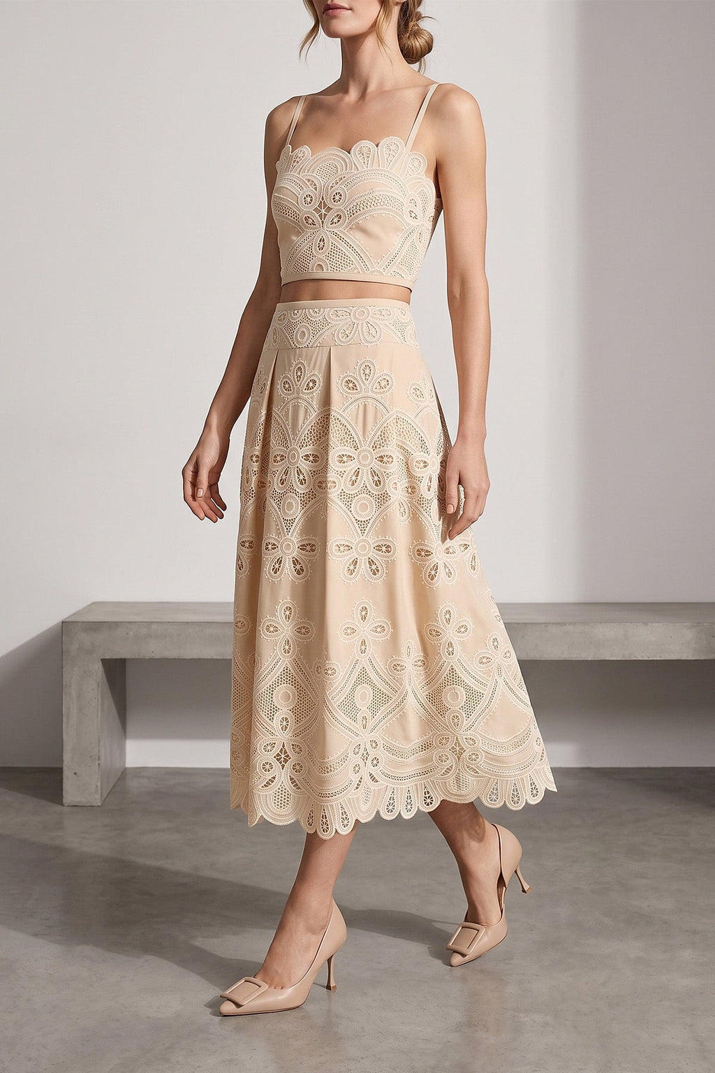 Carving embroidery skirt