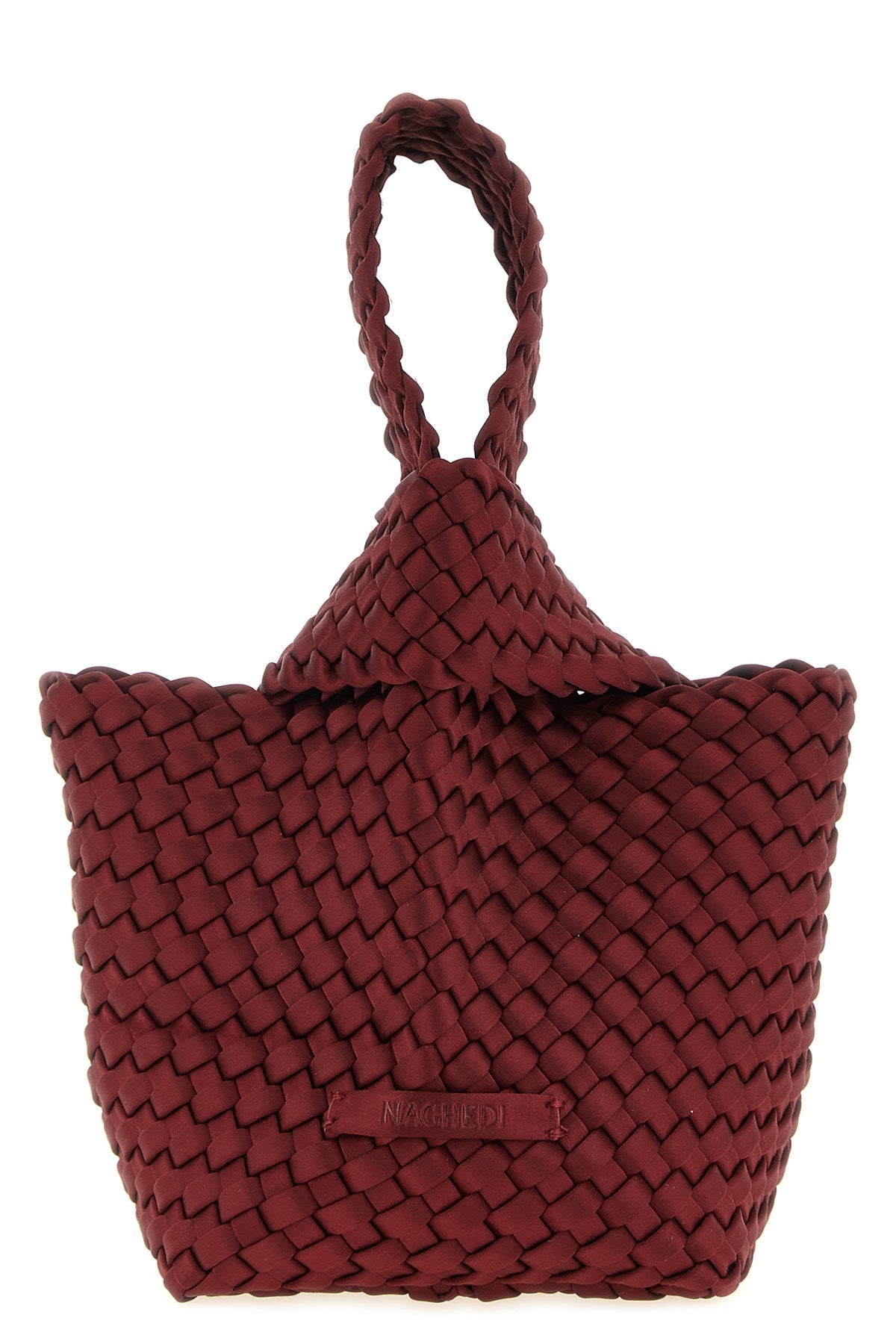NAGHEDI Woven satin-finish clutch