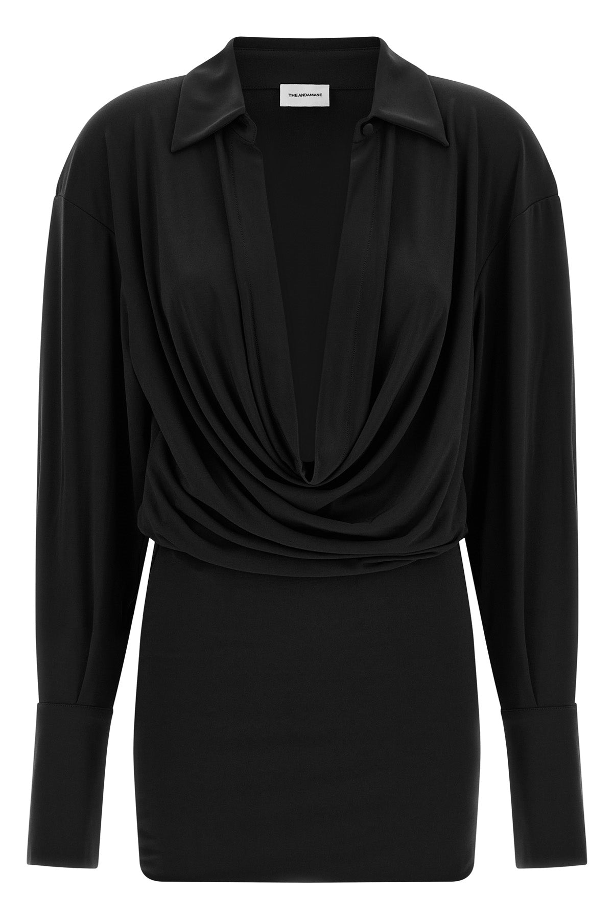 THE ANDAMANE Mini Dress with Draped Bodice