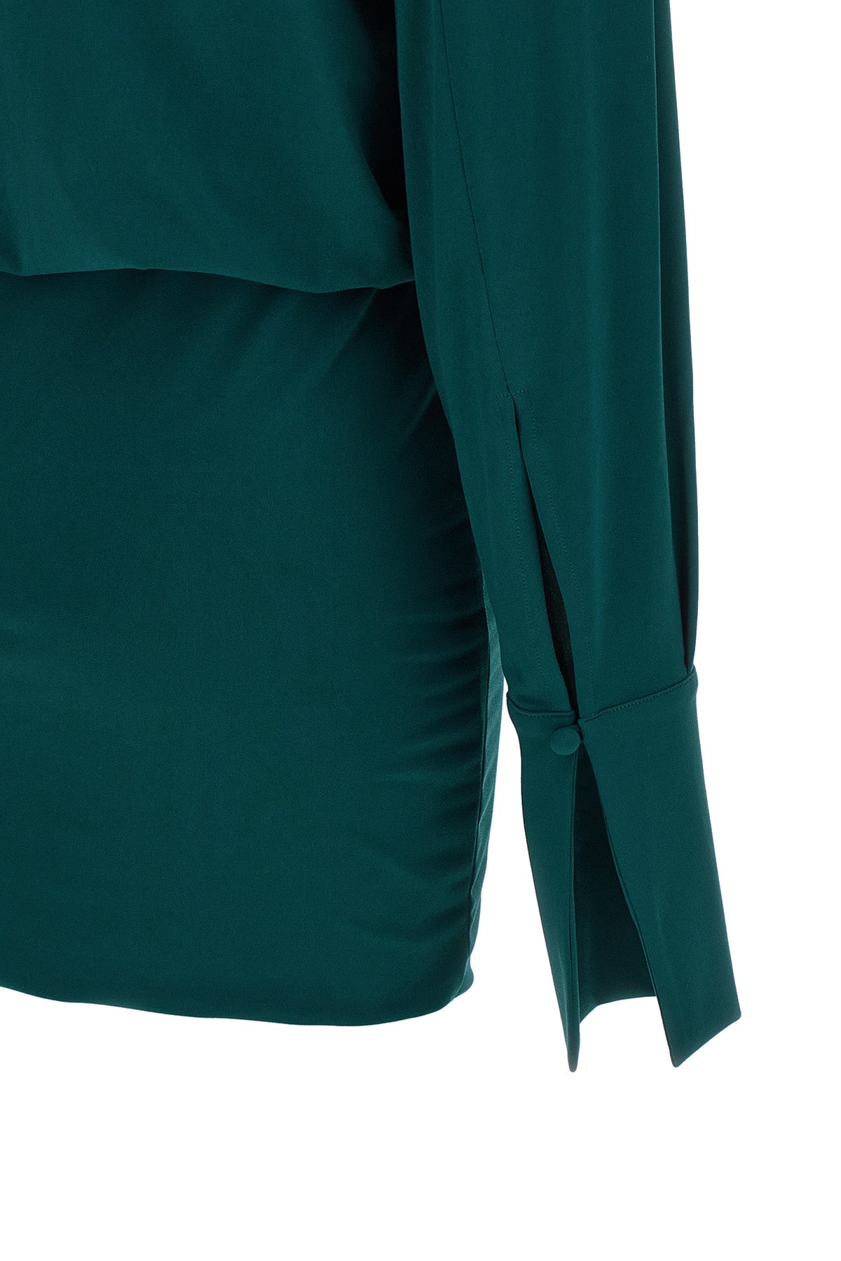THE ANDAMANE Lilia Mini Dress with deep V-neck