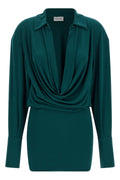THE ANDAMANE Lilia Mini Dress with deep V-neck