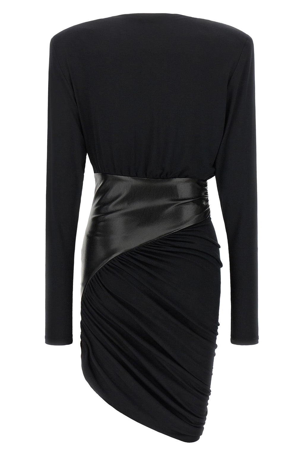 THE ANDAMANE Mini Dress with Faux-Leather Waist