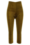 THE ANDAMANE Velvet-finish capri leggings