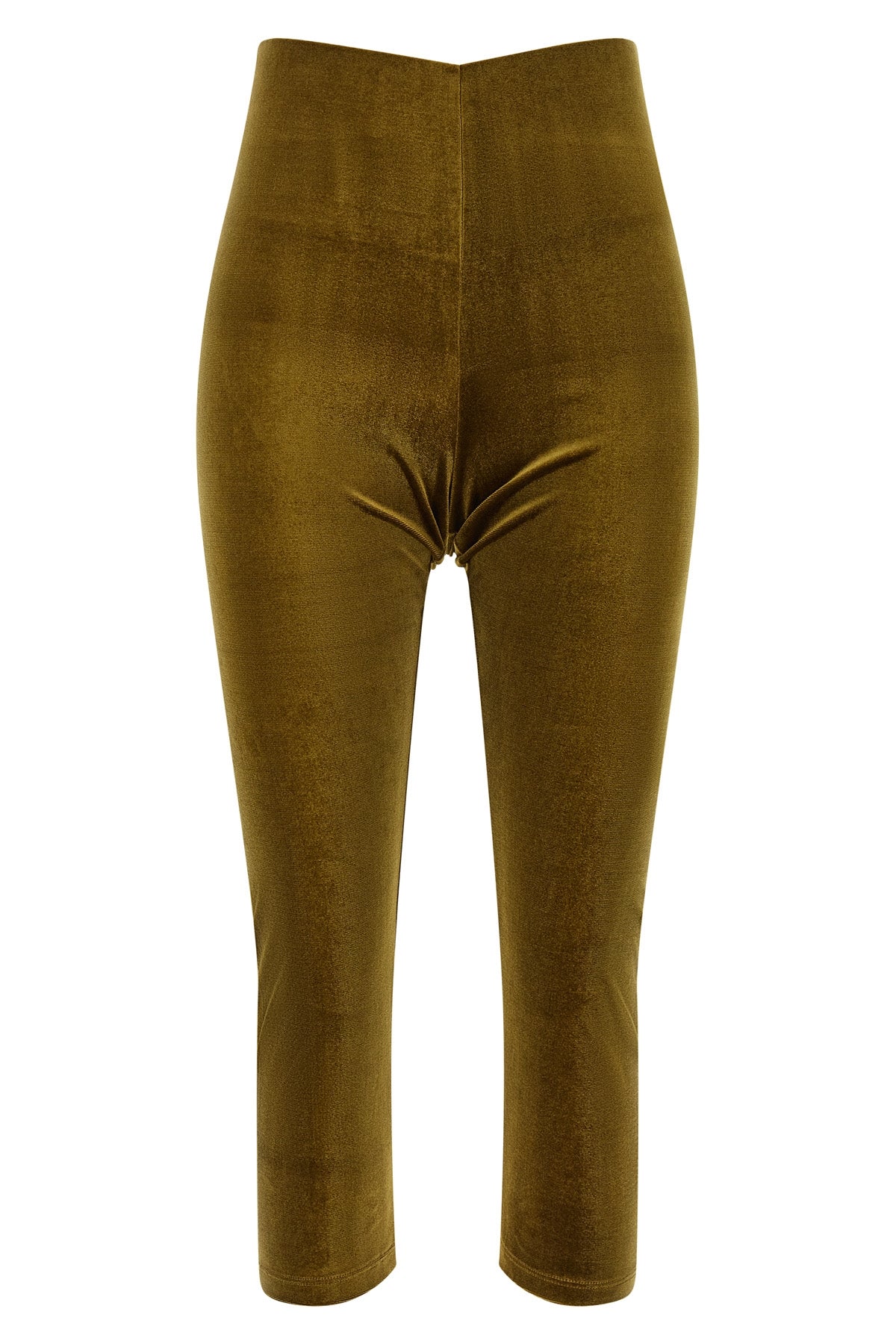 THE ANDAMANE Velvet-finish capri leggings