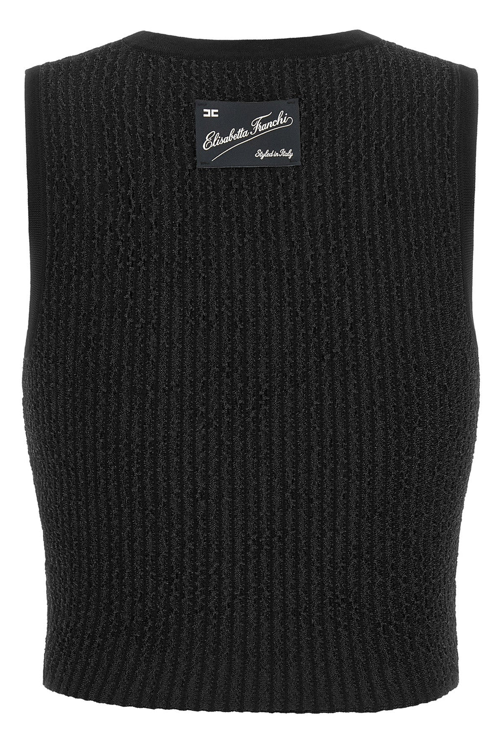 Elisabetta Franchi Sleeveless Top with Ribbed Knit