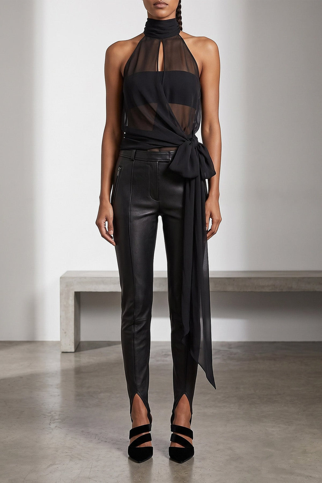 Draped Halterneck Top