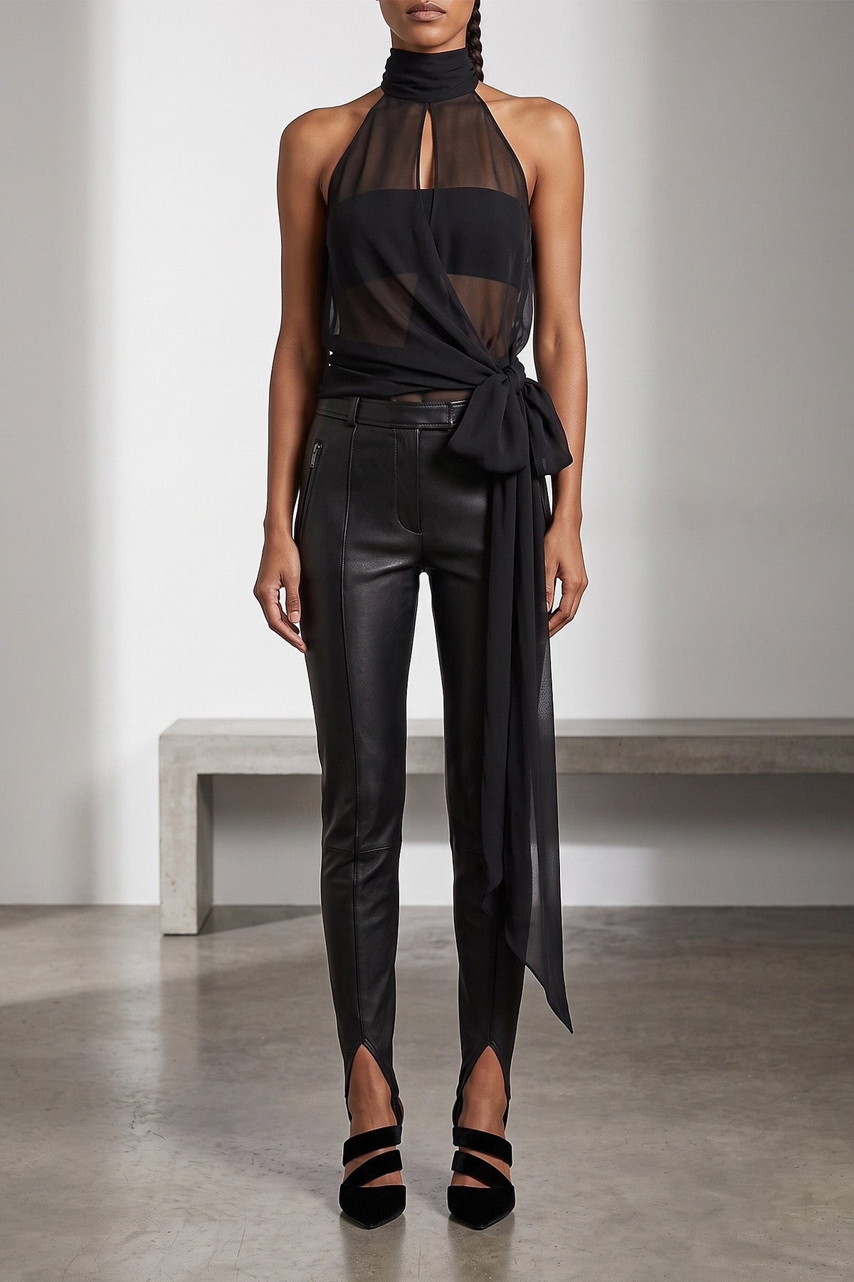 Draped Halterneck Top