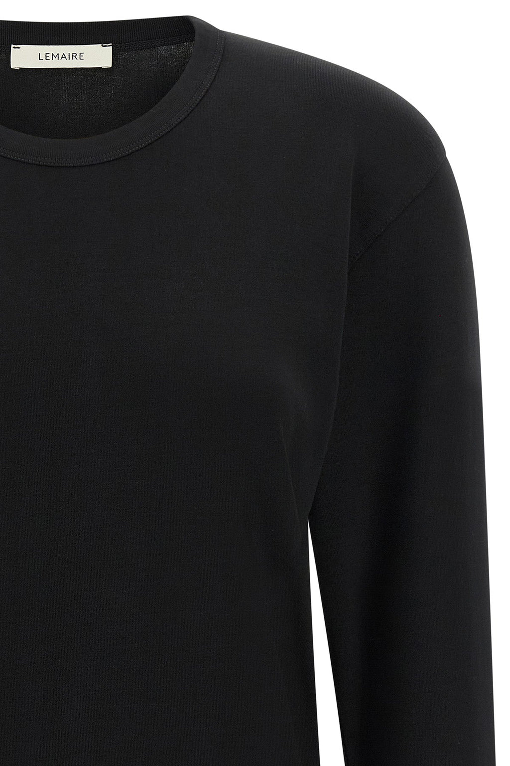 Lemaire Long Sleeve Top with Ribbed Crew Neck