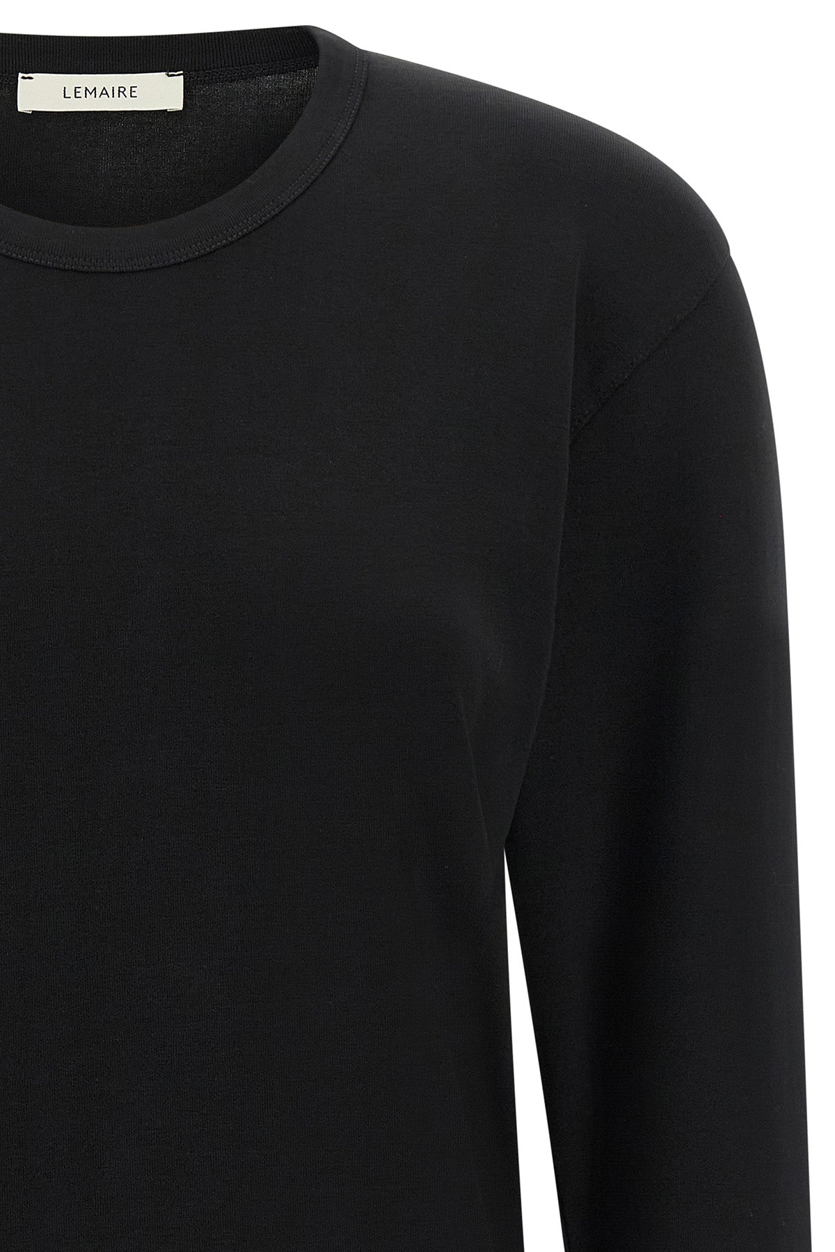 Lemaire Long Sleeve Top with Ribbed Crew Neck
