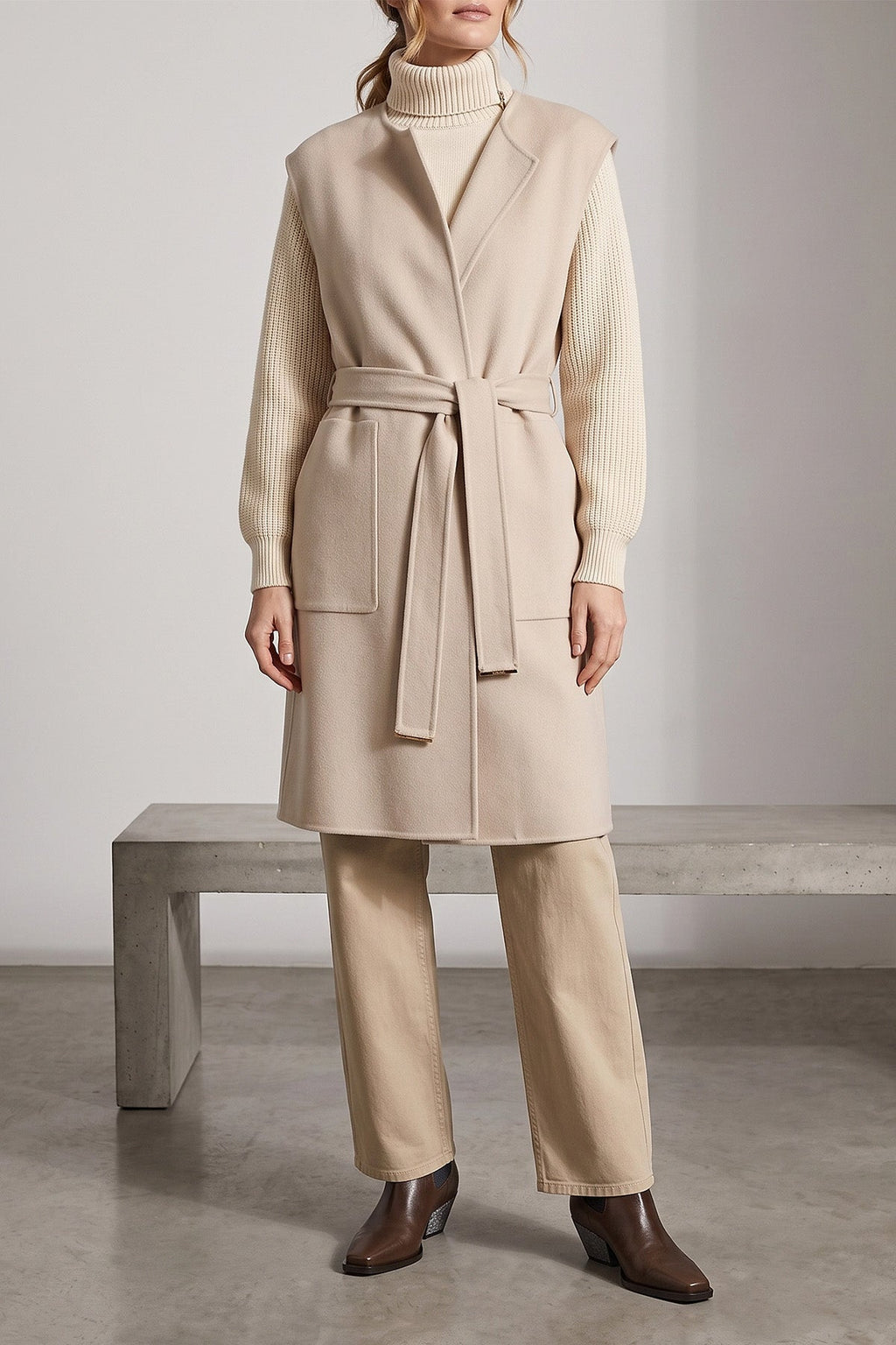 Belted Cashmere Vest