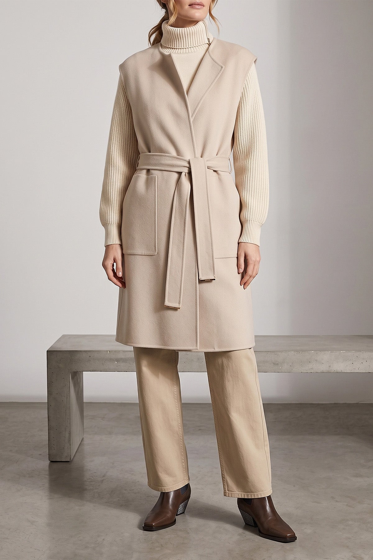 Belted Cashmere Vest
