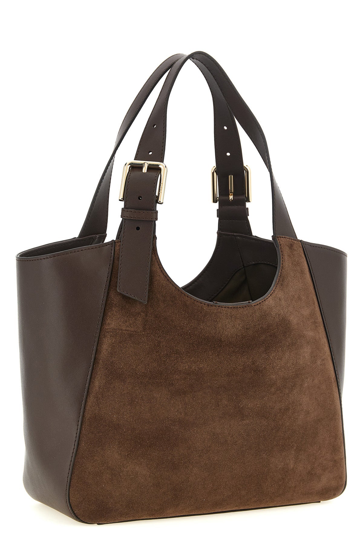 Furla Tote Bag With Contrasting Panels And Gold-Tone Buckles