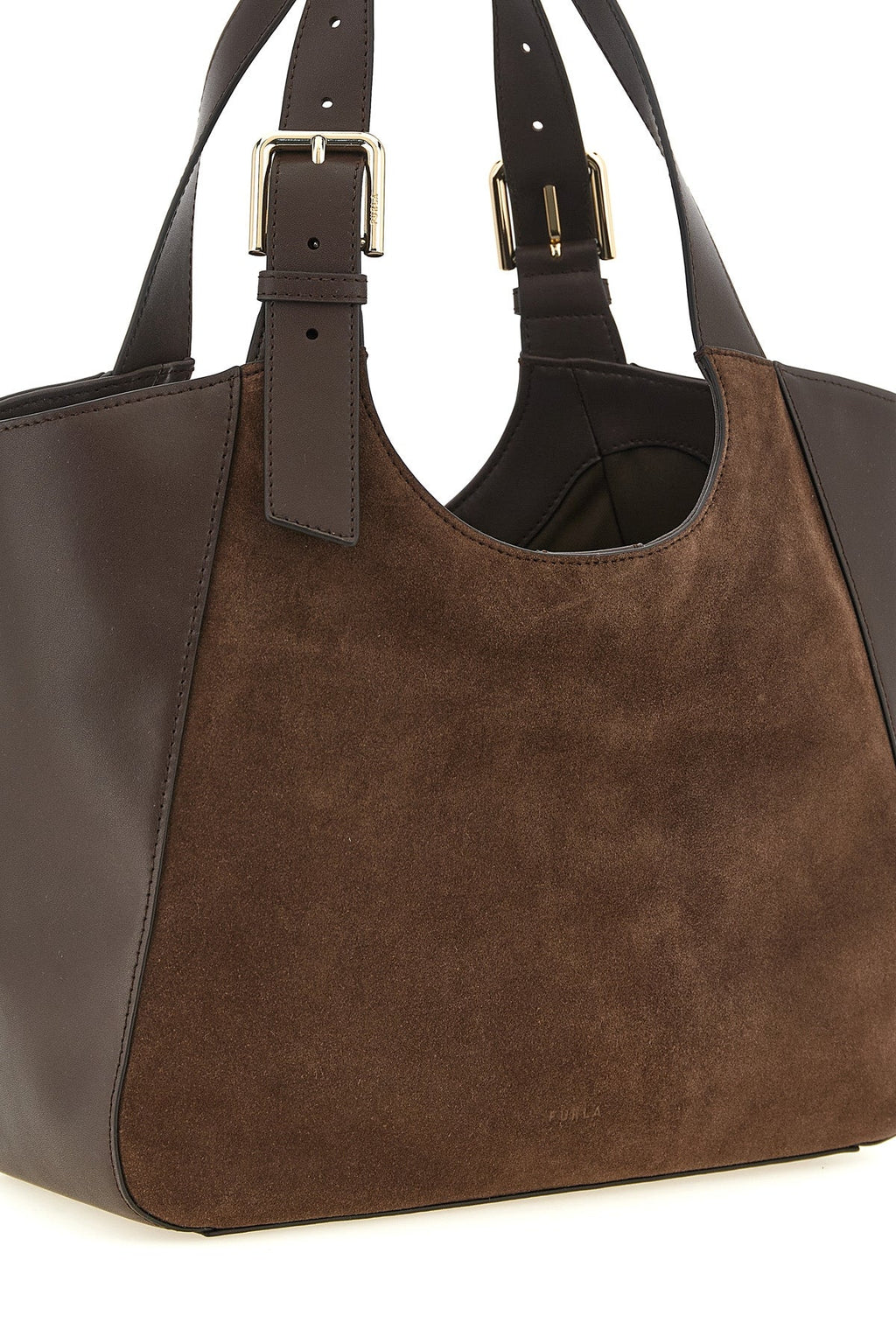 Furla Tote Bag With Contrasting Panels And Gold-Tone Buckles