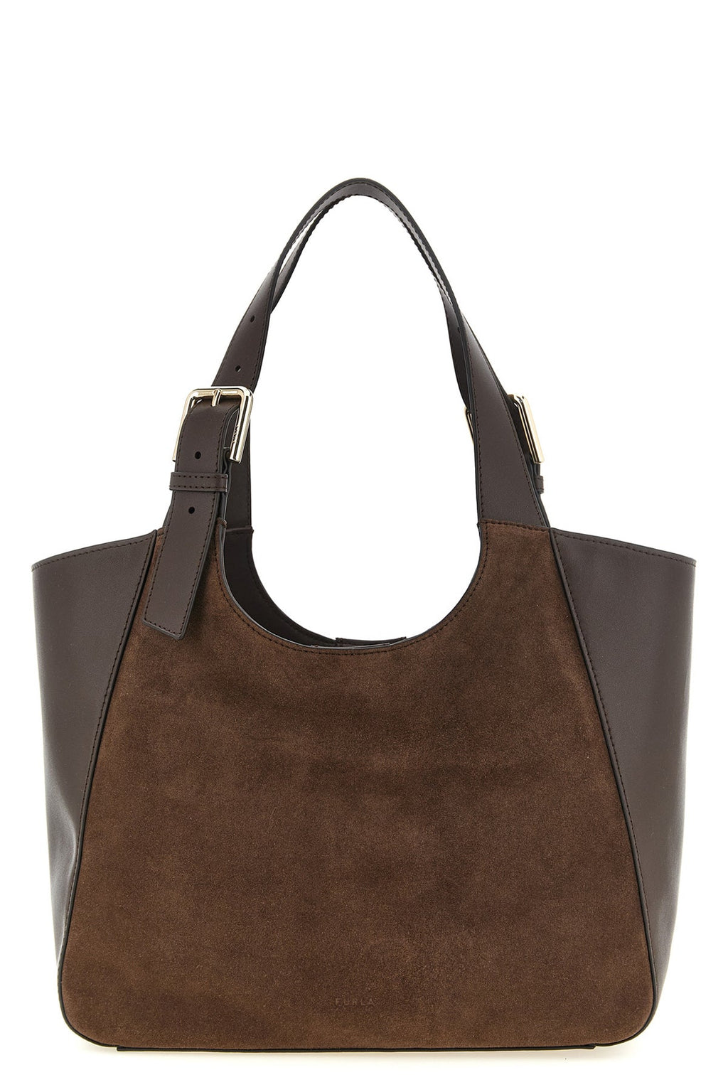 Furla Tote Bag With Contrasting Panels And Gold-Tone Buckles