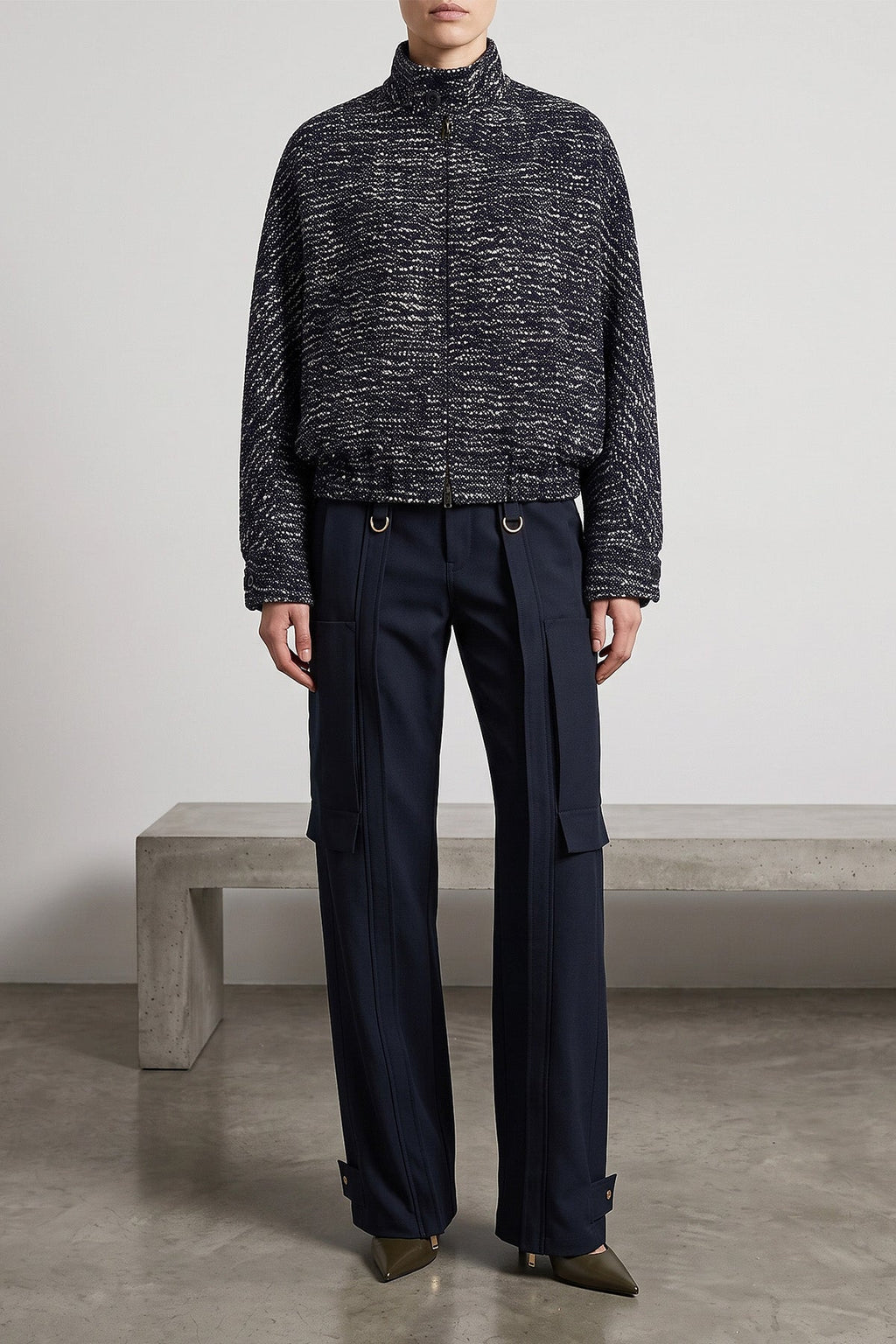 Lee Bouclé Wool Bomber Jacket