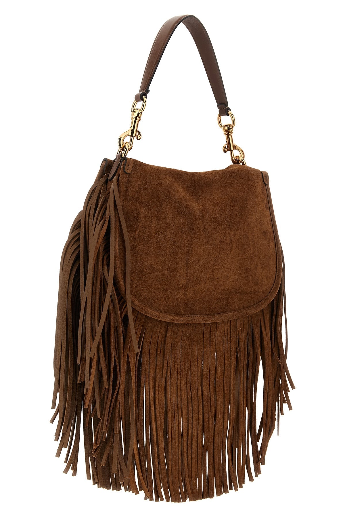 ETRO Suede Shoulder Bag With Cascading Fringes