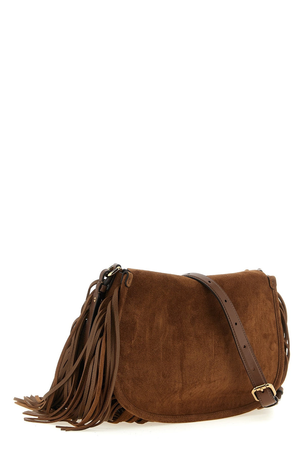 ETRO Suede Shoulder Bag With Cascading Fringes